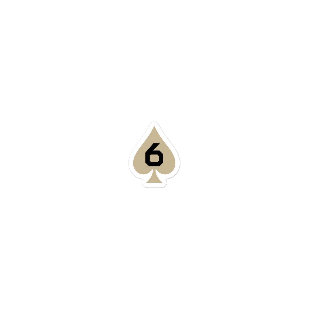 Six of Spades - Morale Patch Sticker (Desert Tan) — Front view
