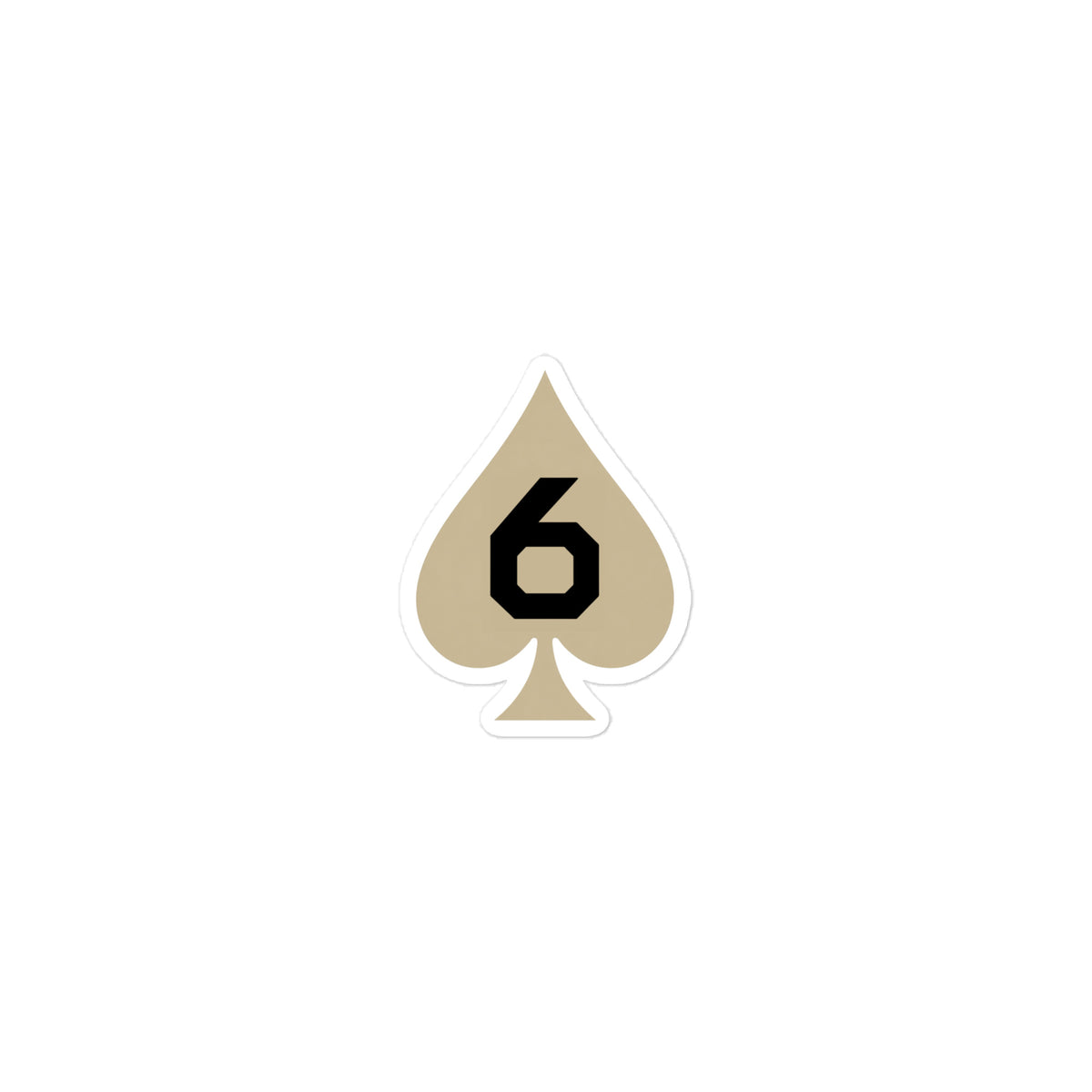 Six of Spades - Morale Patch Sticker (Desert Tan) — Front view