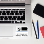Thin Blue Line Honor Flag — Morale Patch Sticker — Front view