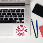 Fire Rescue Maltese Cross — Morale Patch Sticker — Front view