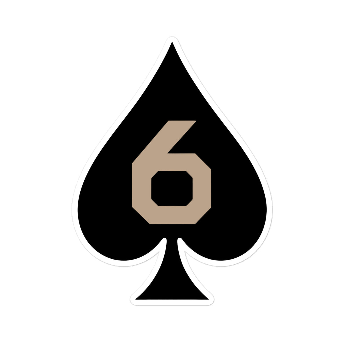 Six of Spades — Morale Patch Sticker (Black)