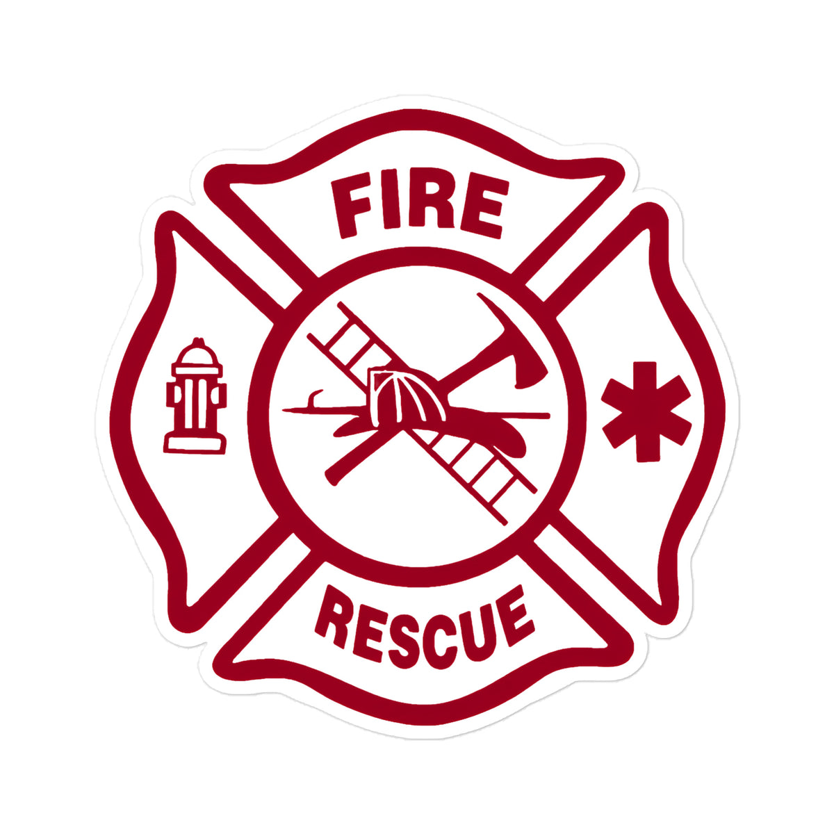 Fire Rescue Maltese Cross — Morale Patch Sticker