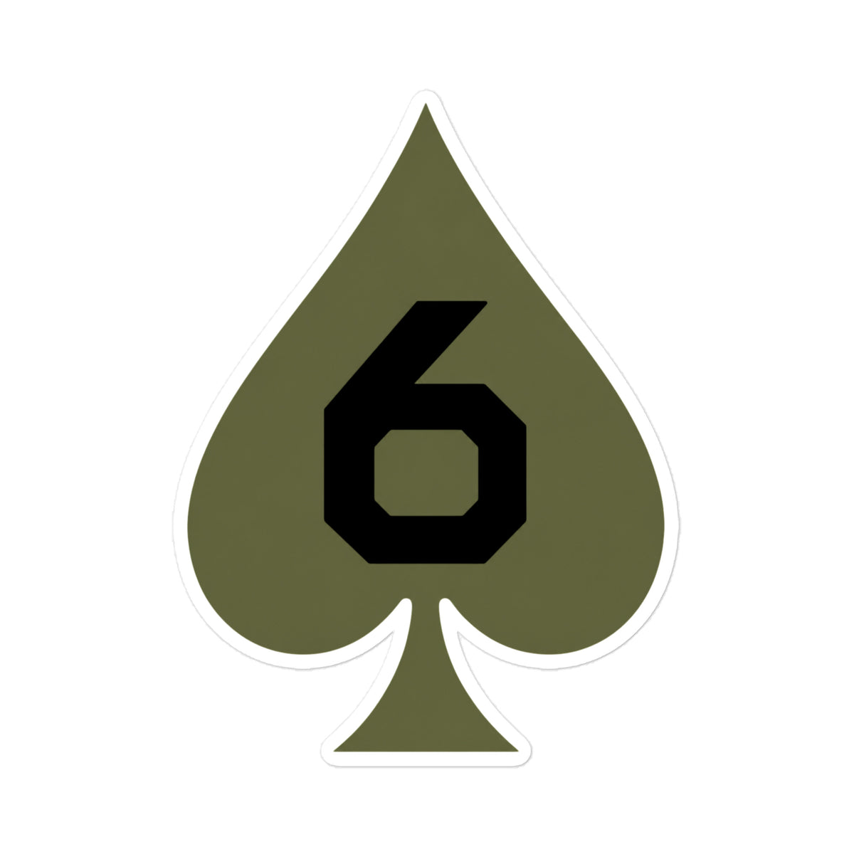 Six of Spades - Morale Patch Sticker (OD Green)
