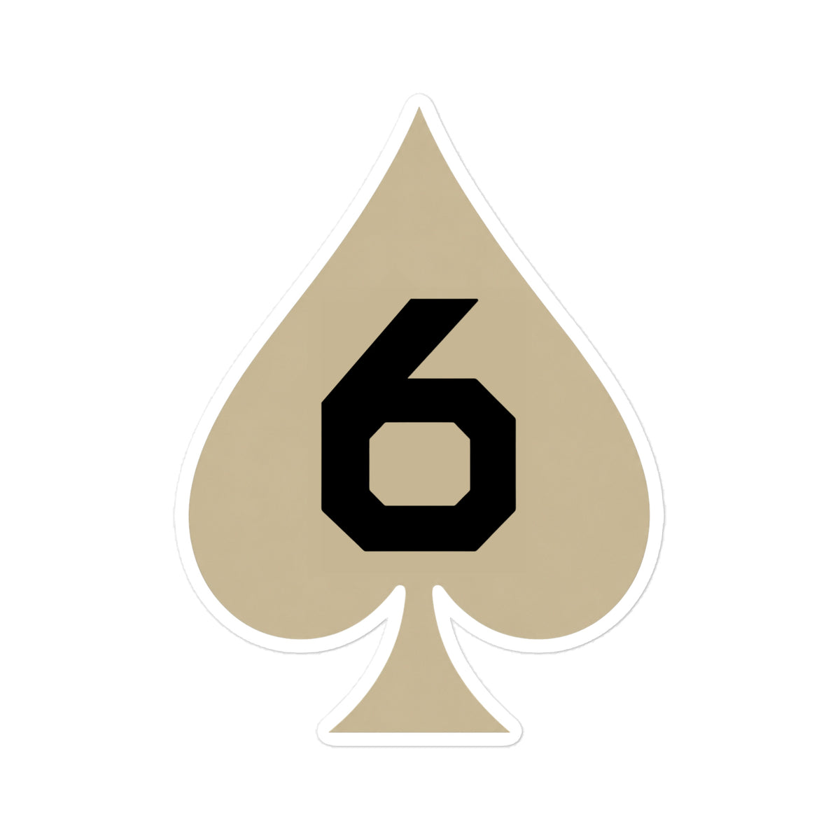 Six of Spades - Morale Patch Sticker (Desert Tan)