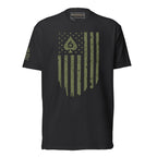 Watch Your Six Flag — Standard Issue T-Shirt — Black, front view