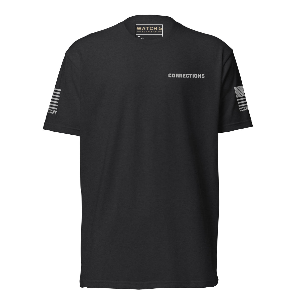 Corrections — Duty Wear T-Shirt (Flag & Sleeve Identifier) — Black — Front view