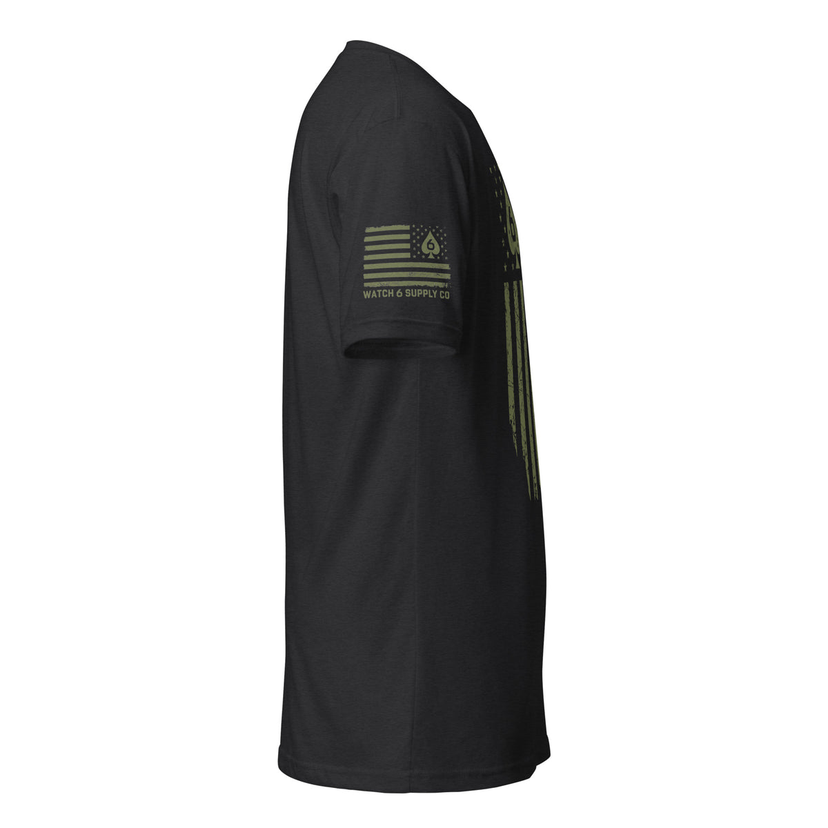 Watch Your Six Flag — Standard Issue T-Shirt — Black, right-side view