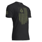Watch Your Six Flag — Standard Issue T-Shirt — Black, front-right view