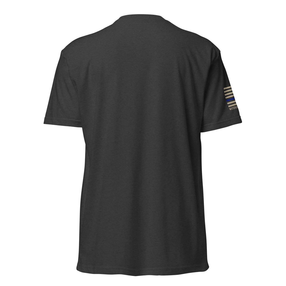 Thin Blue Line — Six of Spade — Honor Series T-Shirt — Charcoal, back view