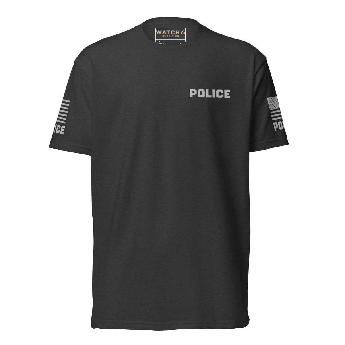 Police — Duty Wear T-Shirt (Flag & Sleeve Identifier) — Charcoal — Front view