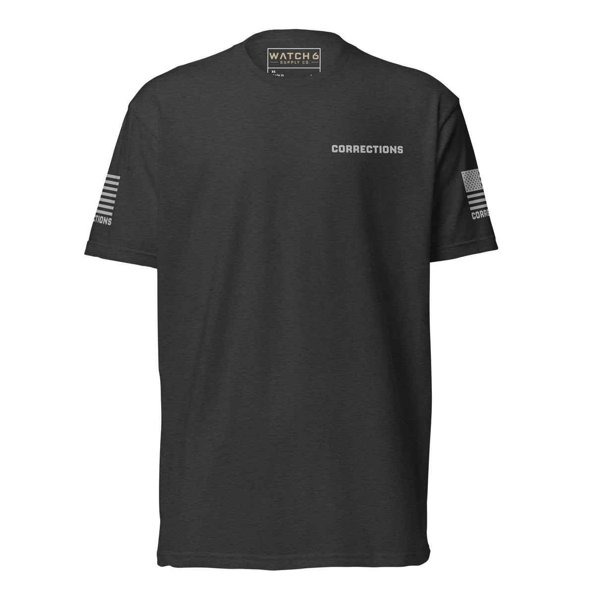Corrections — Duty Wear T-Shirt (Flag & Sleeve Identifier) — Charcoal — Front view