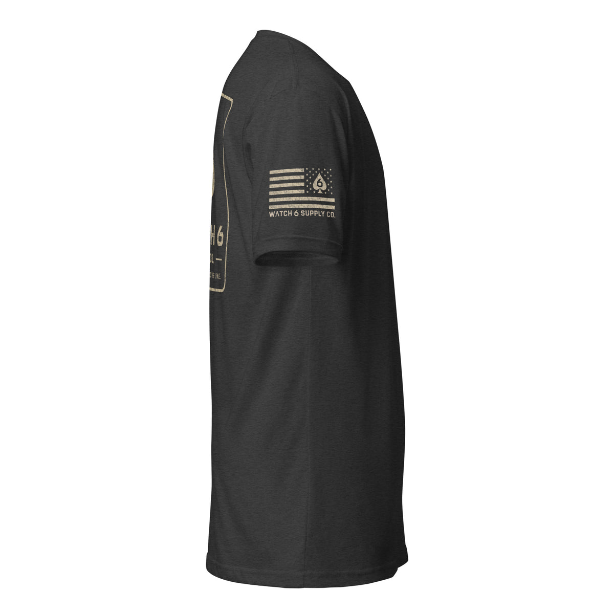 Six of Spades — Signature T-Shirt, in Charcoal, right-side view