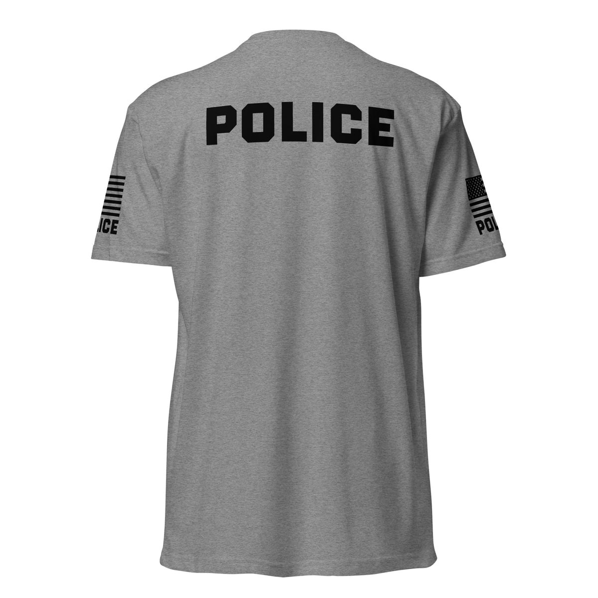 Police — Duty Wear T-Shirt (Flag & Sleeve Identifier) — Dark Heather Gray — Back view