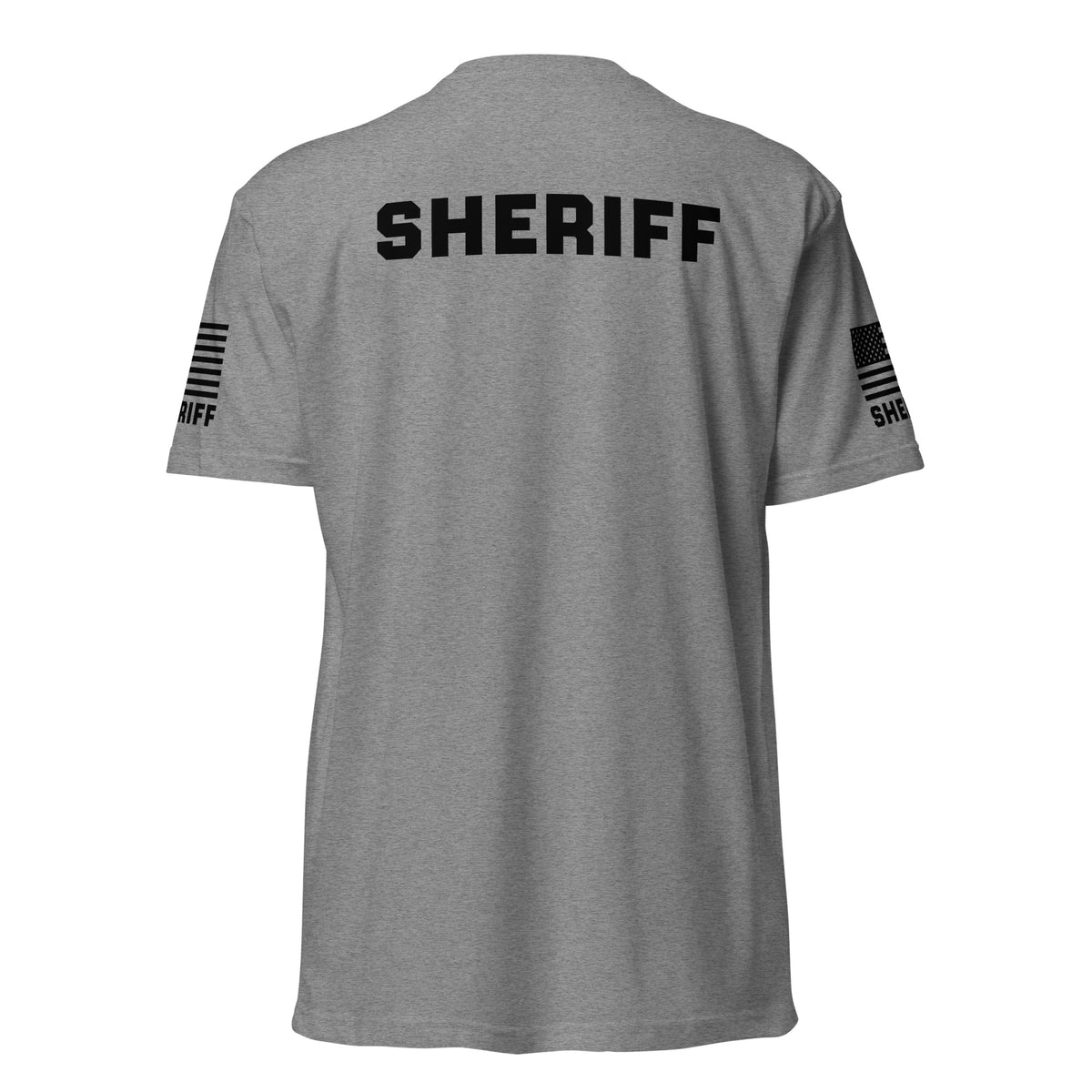 Sheriff — Duty Wear T-Shirt (Flag & Sleeve Identifier) — Dark Heather Gray — Back view