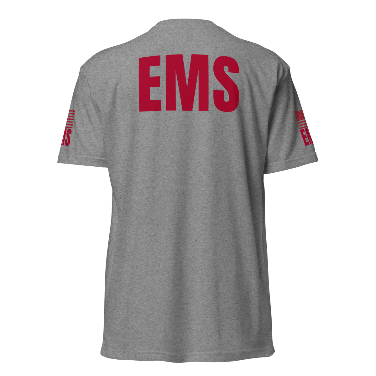 EMS — Duty Wear T-Shirt (Flag & Sleeve Identifier) — Dark Heather Gray — Back view