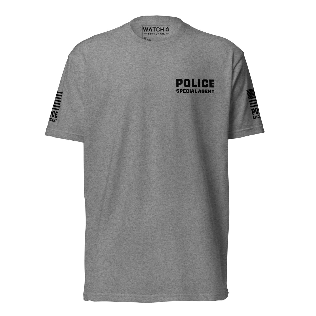 Special Agent — Duty Wear T-Shirt (Full Sleeve Identifier) — Dark Heather Gray — Front view