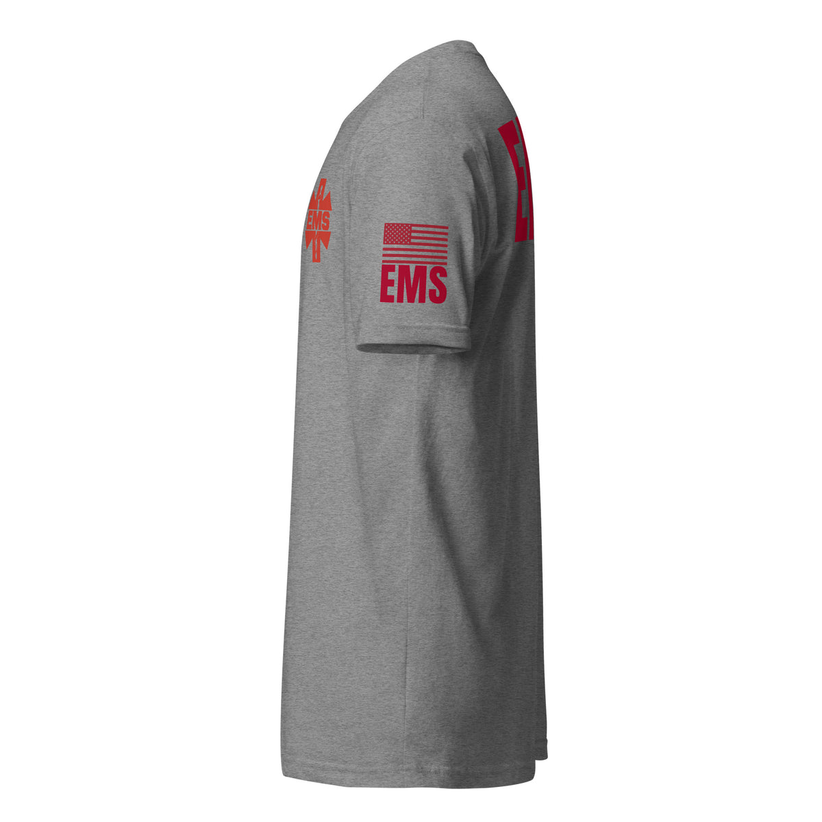 EMS — Duty Wear T-Shirt (Flag & Sleeve Identifier) — Dark Heather Gray — Left-side view