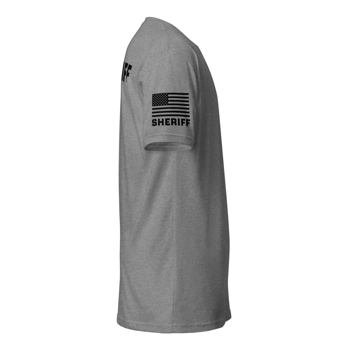 Sheriff — Duty Wear T-Shirt (Flag & Sleeve Identifier) — Dark Heather Gray — Right-side view