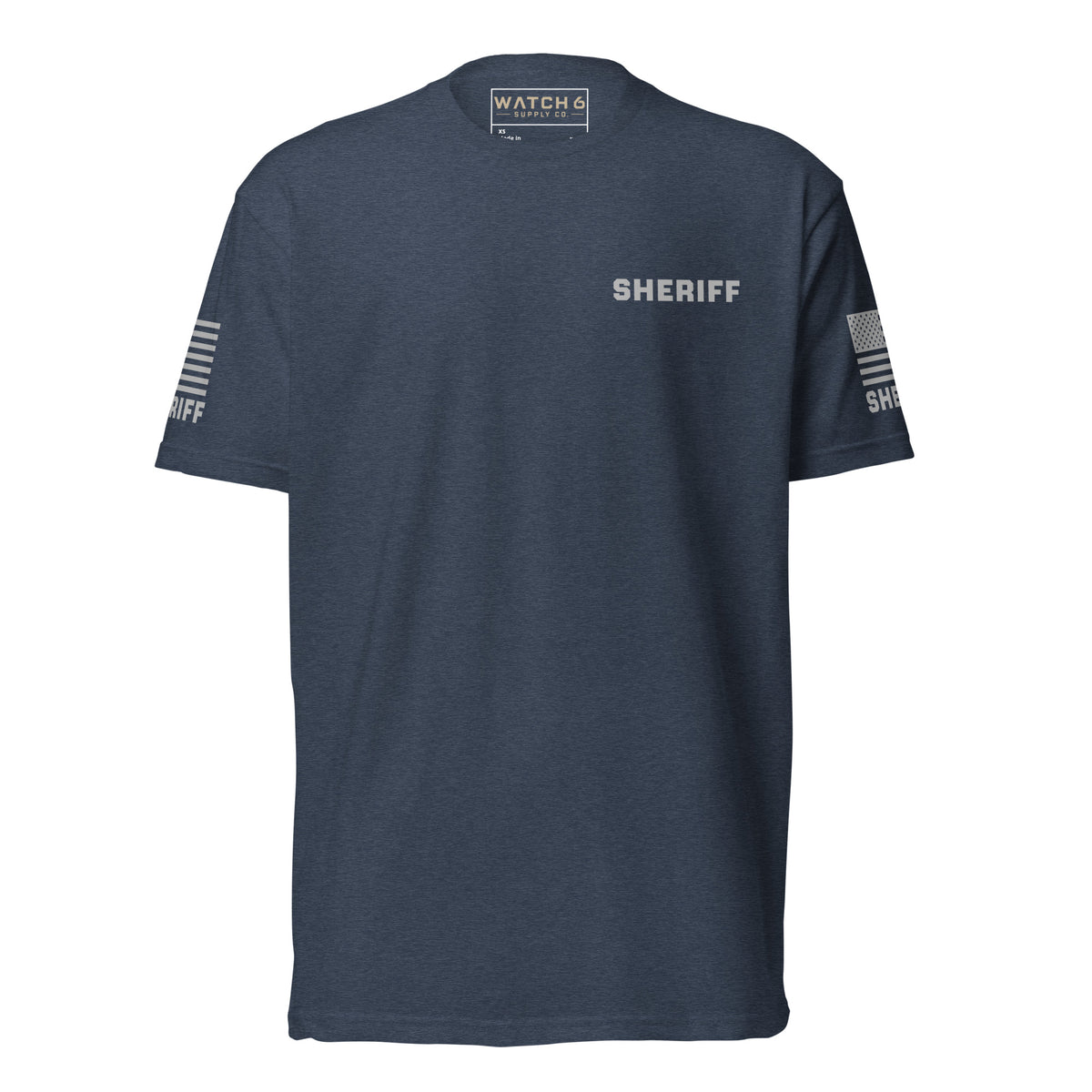 Sheriff — Duty Wear T-Shirt (Flag & Sleeve Identifier) — Midnight Navy — Front view