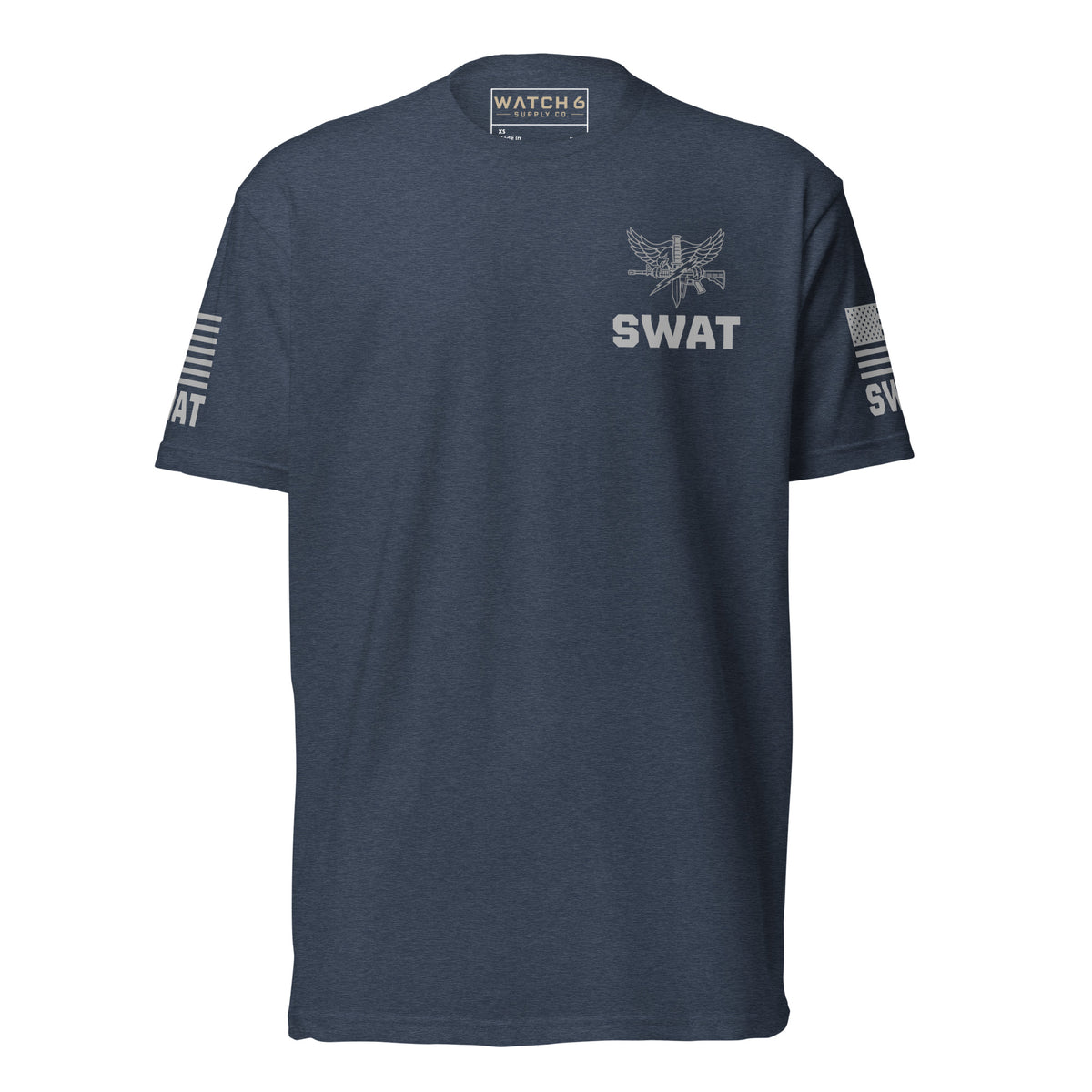 SWAT — Duty Wear T-Shirt (Flag & Sleeve Identifier) — Midnight Navy — Front view