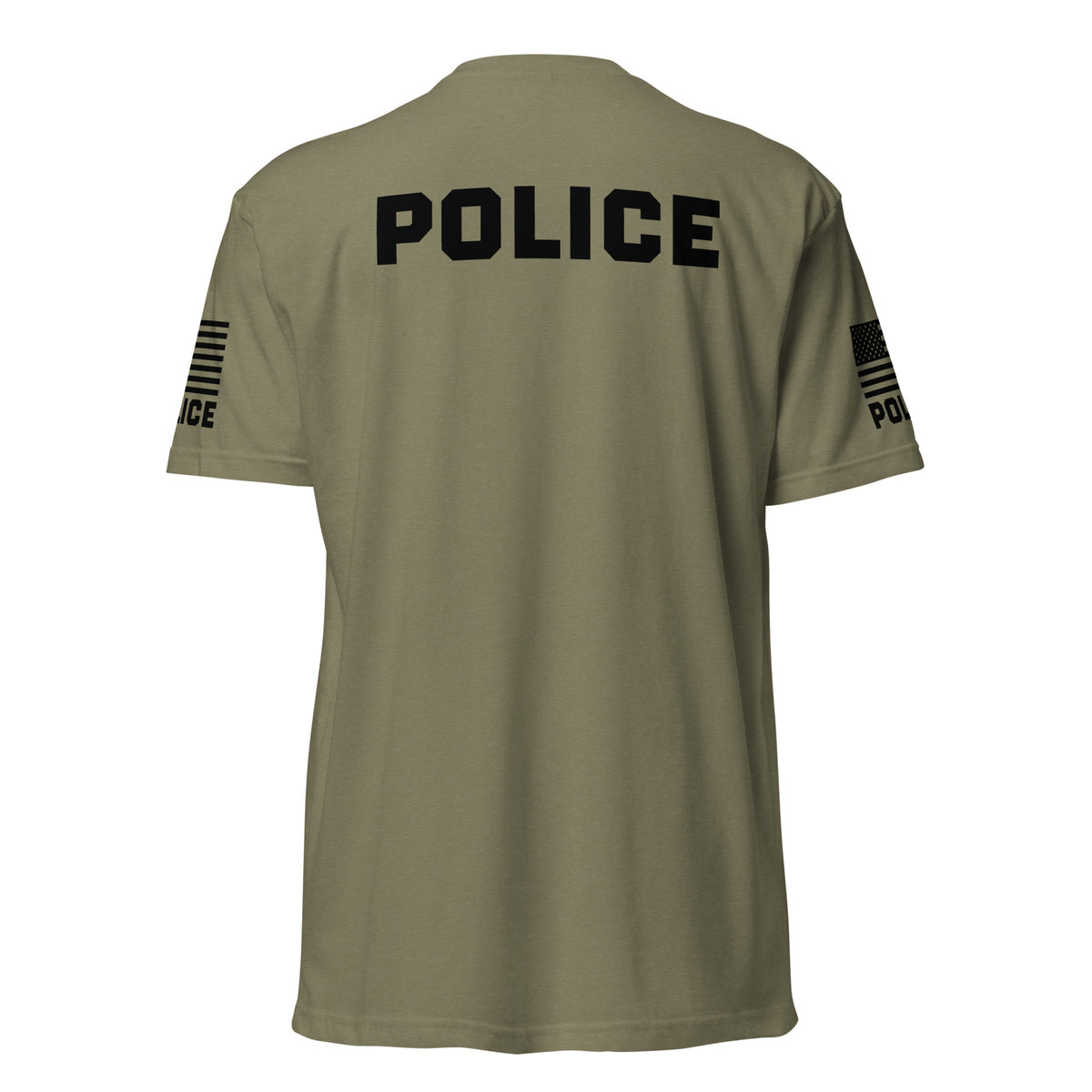 Police — Duty Wear T-Shirt (Flag & Sleeve Identifier) — Military Green — Back view