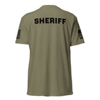 Sheriff — Duty Wear T-Shirt (Flag & Sleeve Identifier) — Military Green — Back view
