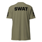 SWAT — Duty Wear T-Shirt (Flag & Sleeve Identifier) — Military Green — Back view