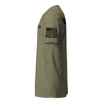 Police — Duty Wear T-Shirt (Flag & Sleeve Identifier) — Military Green — Left-side view