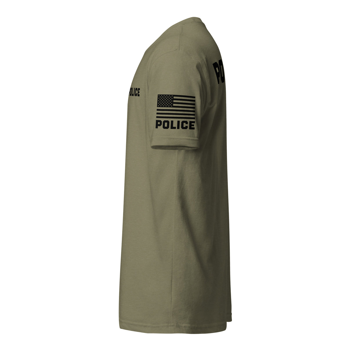Police — Duty Wear T-Shirt (Flag & Sleeve Identifier) — Military Green — Left-side view