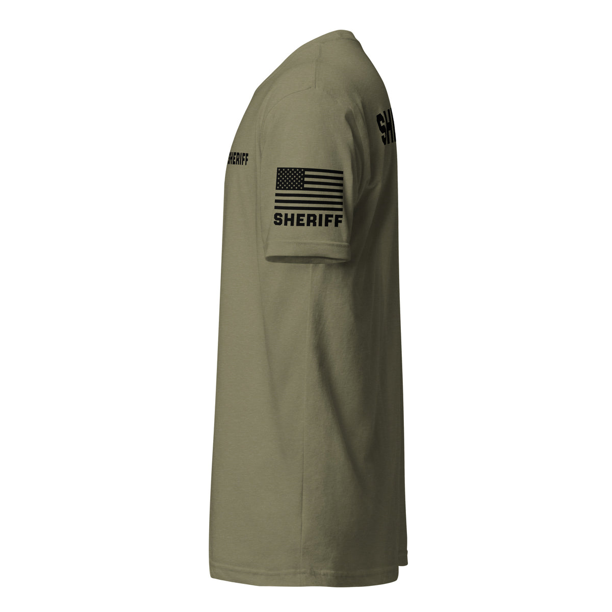 Sheriff — Duty Wear T-Shirt (Flag & Sleeve Identifier) — Military Green — Left-side view