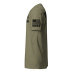 SWAT — Duty Wear T-Shirt (Flag & Sleeve Identifier) — Military Green — Left-side view