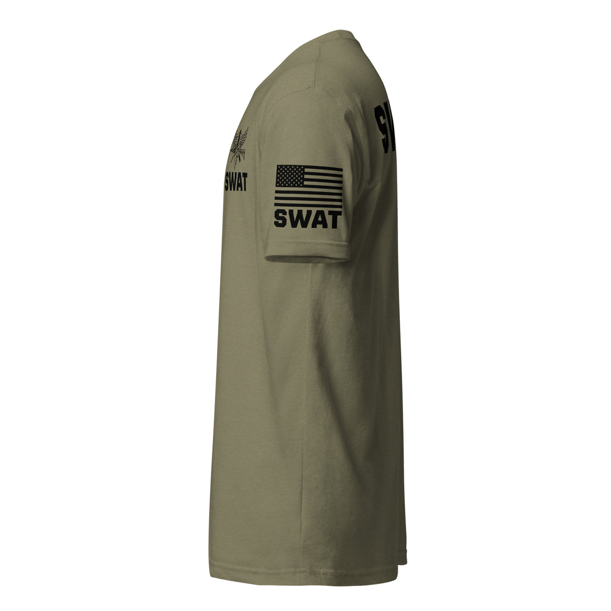 SWAT — Duty Wear T-Shirt (Flag & Sleeve Identifier) — Military Green — Left-side view