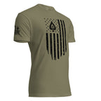 Watch Your Six Flag — Standard Issue T-Shirt — Military Green, front-right view