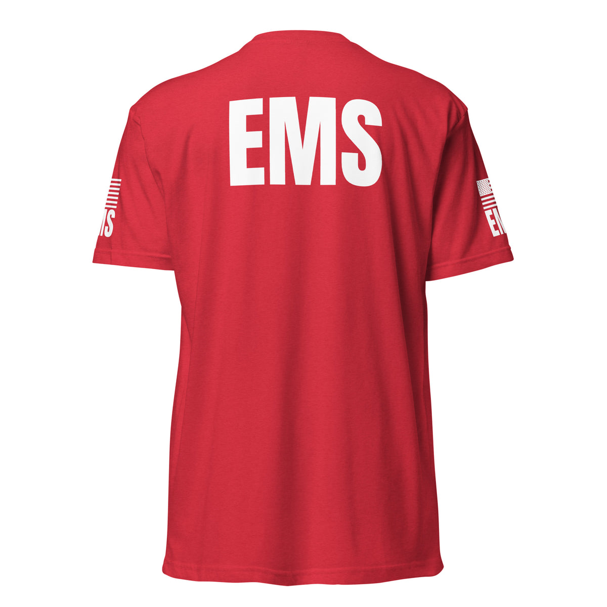 EMS — Duty Wear T-Shirt (Flag & Sleeve Identifier) — Red — Back view