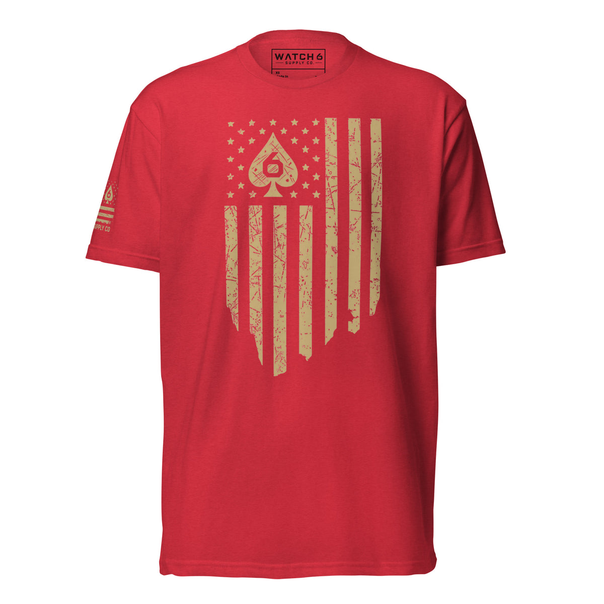 Watch Your Six Flag — Standard Issue T-Shirt — Red, front view