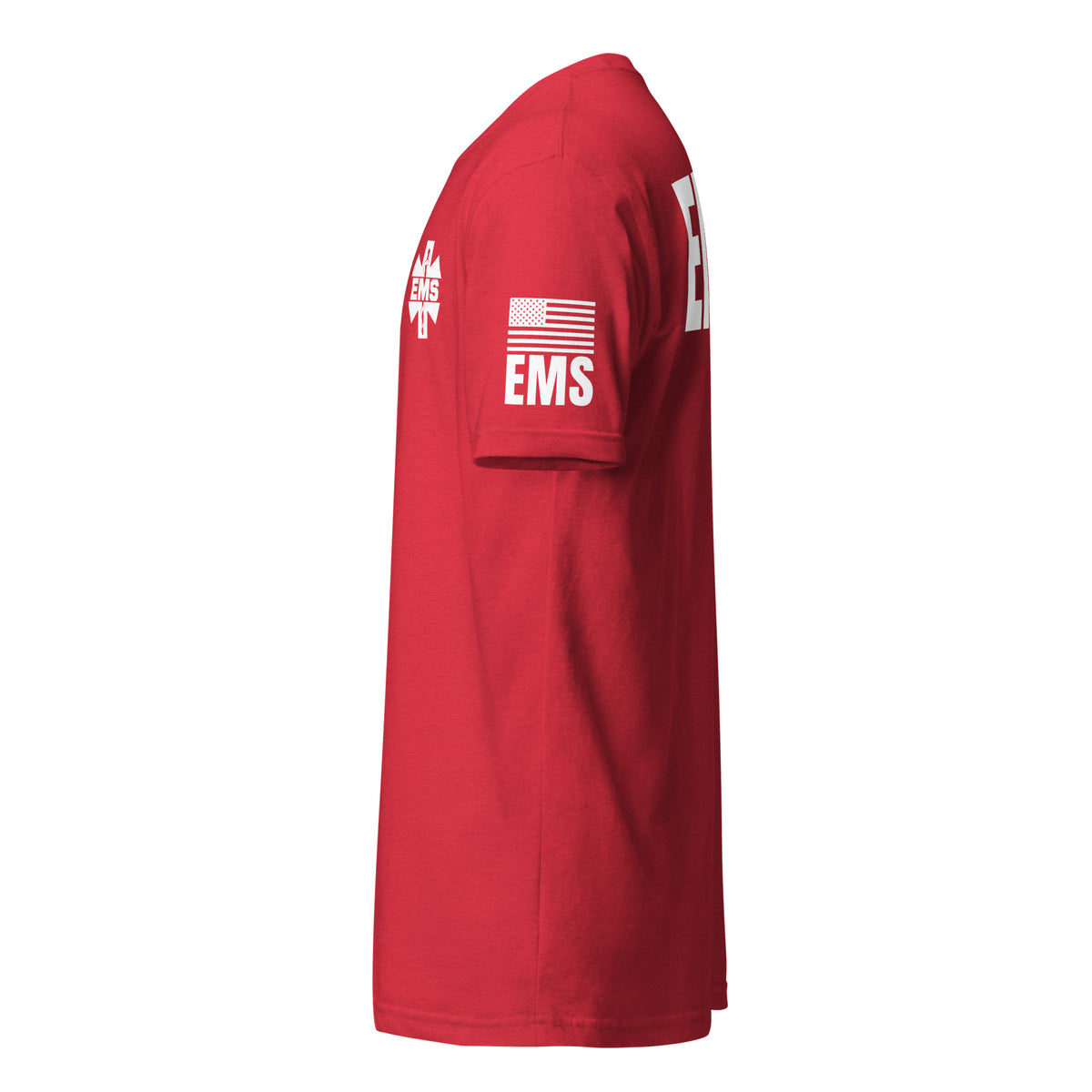 EMS — Duty Wear T-Shirt (Flag & Sleeve Identifier) — Red — Left-side view