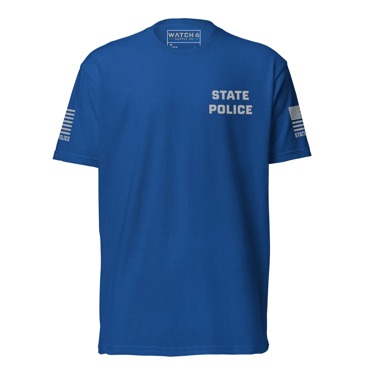 State Police — Duty Wear T-Shirt (Flag & Sleeve Identifier) — Royal — Front view
