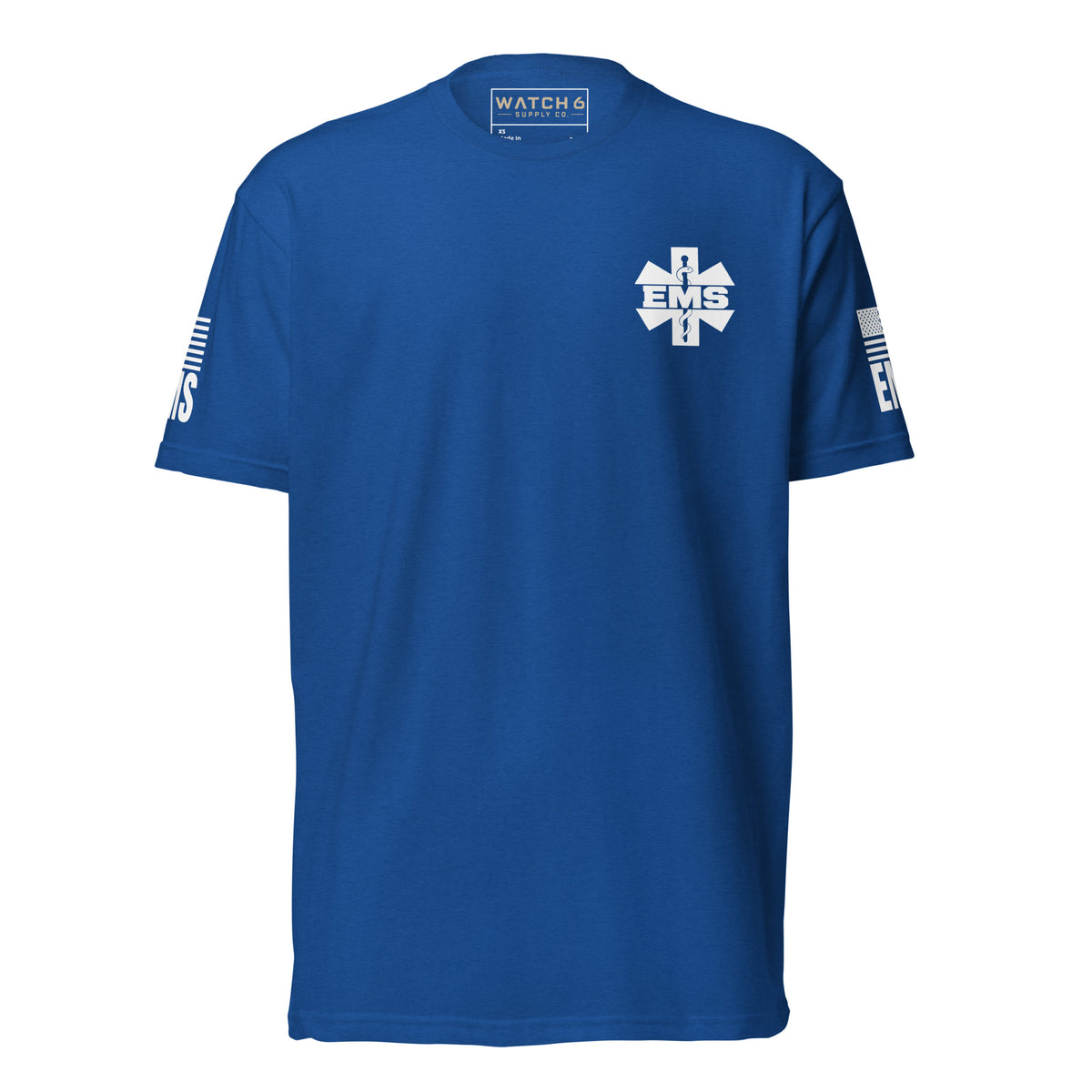 EMS — Duty Wear T-Shirt (Flag & Sleeve Identifier) — Royal — Front view