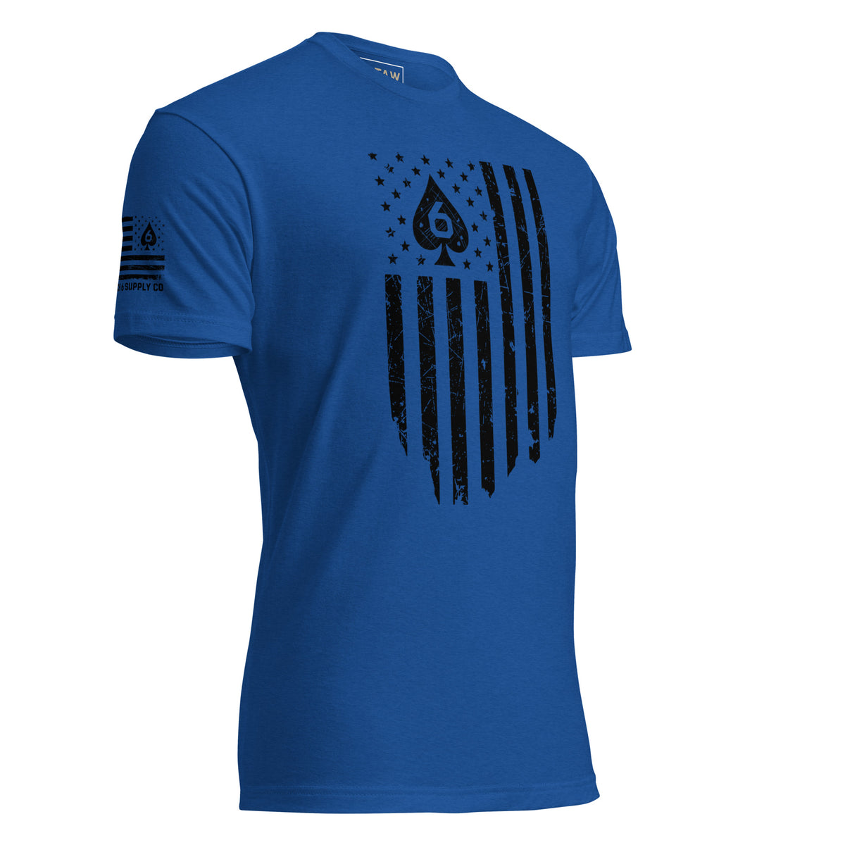 Watch Your Six Flag — Standard Issue T-Shirt — Royal, front-right view