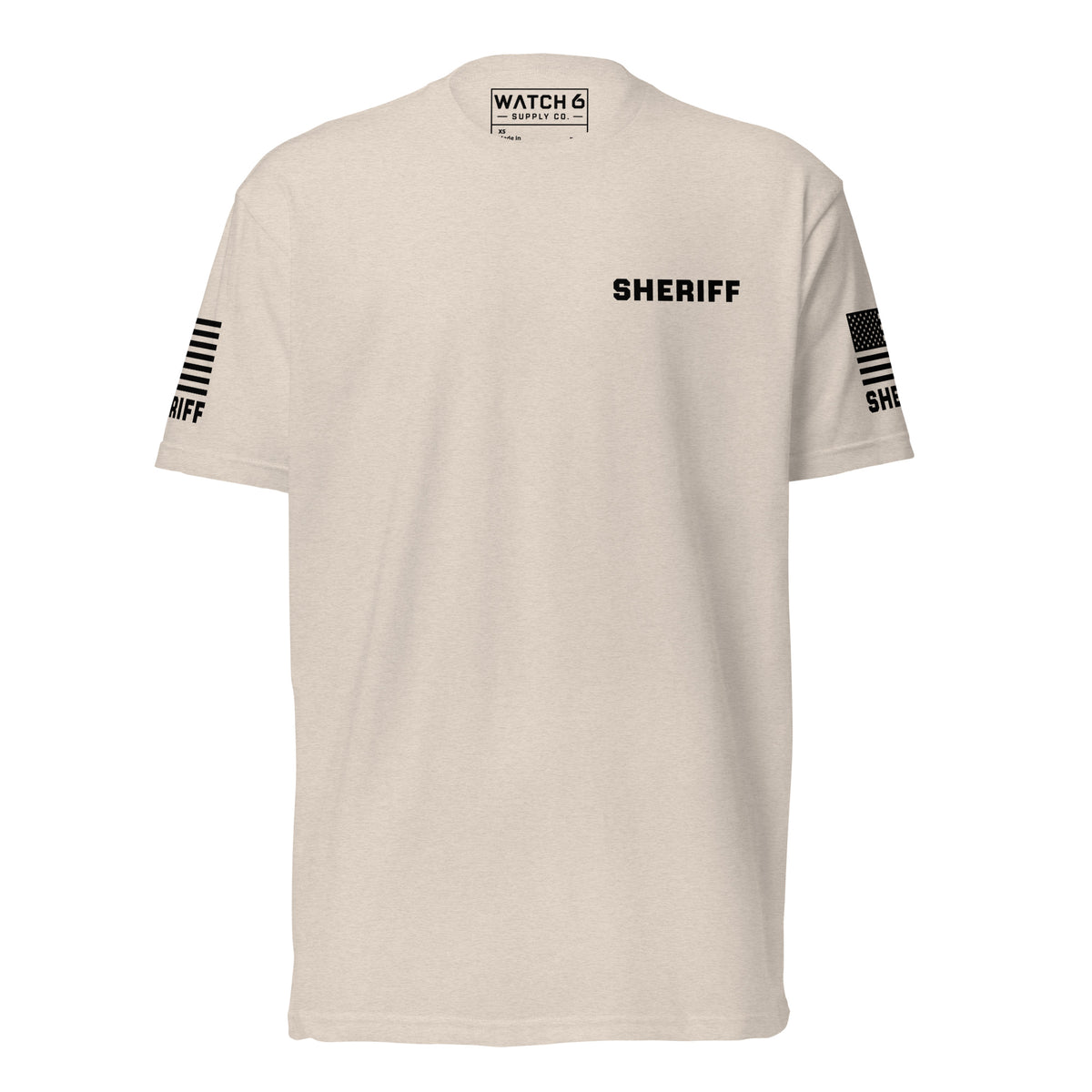 Sheriff — Duty Wear T-Shirt (Flag & Sleeve Identifier) — Sand — Front view