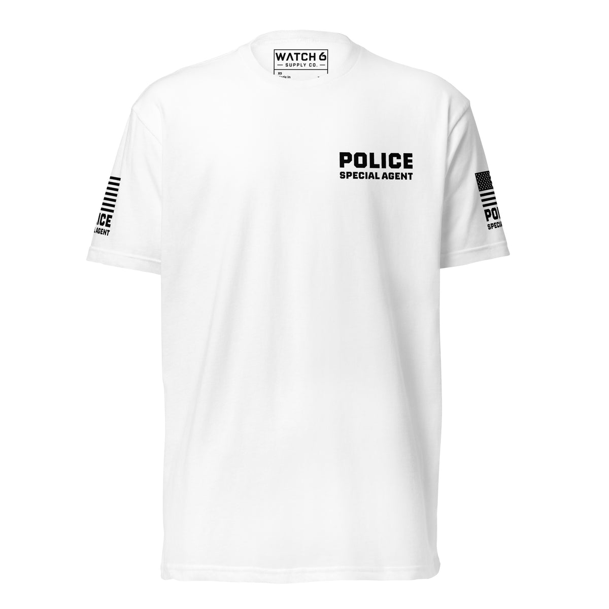 Special Agent — Duty Wear T-Shirt (Full Sleeve Identifier) — White — Front view