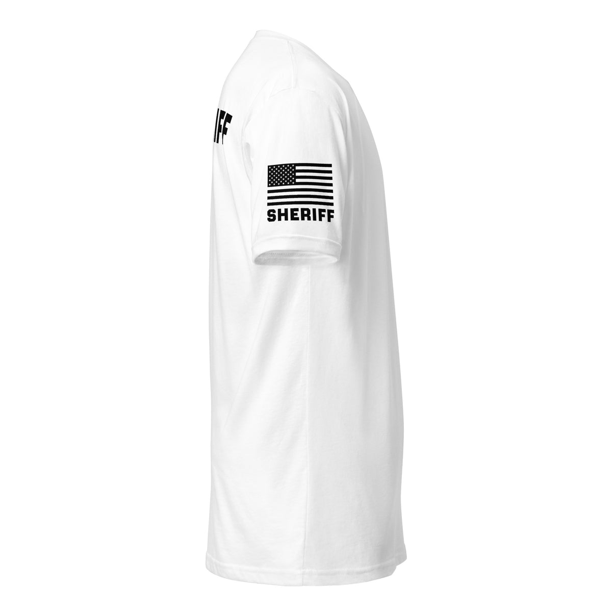 Sheriff — Duty Wear T-Shirt (Flag & Sleeve Identifier) — White — Right-side view