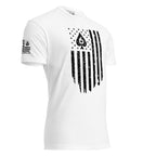 Watch Your Six Flag — Standard Issue T-Shirt — White, front-right view