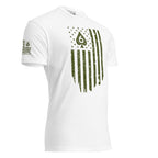 Watch Your Six Flag — Standard Issue T-Shirt — White, front-right view