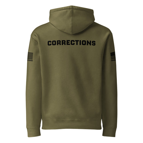 Corrections — Duty Wear Heavyweight Hoodie (Flag & Sleeve Identifier) — Army — Back view