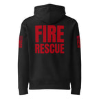 Fire Rescue — Duty Wear Heavyweight Hoodie, in Black, back view