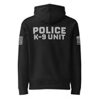 Police K-9 Unit - Heavyweight Duty Wear / RAID Hoodie (Flag & Sleeve Identifiers) in Black - back view