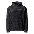 Sheriff heavyweight duty and RAID hoodie with full sleeve identifiers in Black Camo, front view
