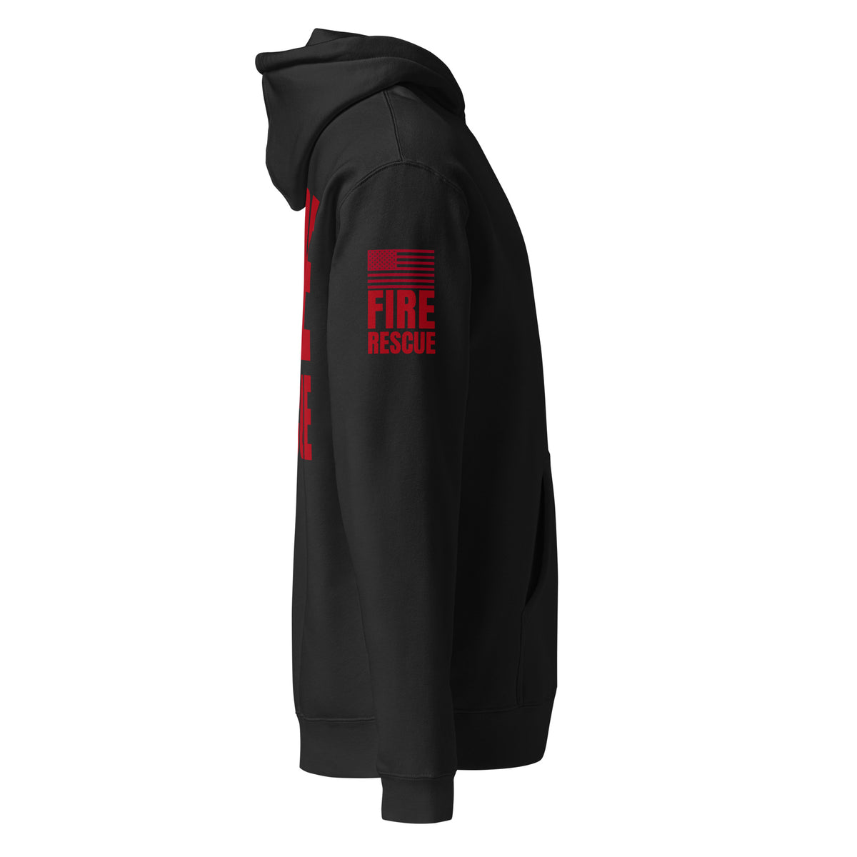 Fire Rescue — Duty Wear Heavyweight Hoodie, in Black, right-side view