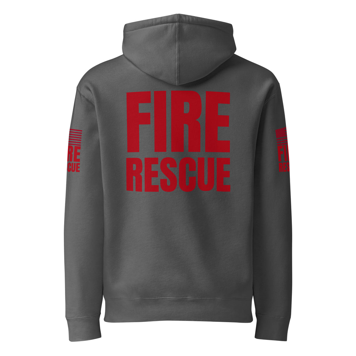 Fire Rescue — Duty Wear Heavyweight Hoodie, in Charcoal, back view